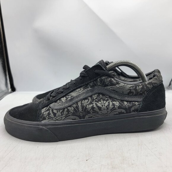 Vans Old Skool Skull Tapestry Mens 10 Black Raven Skate Shoes Casual Athletic - Picture 12 of 13